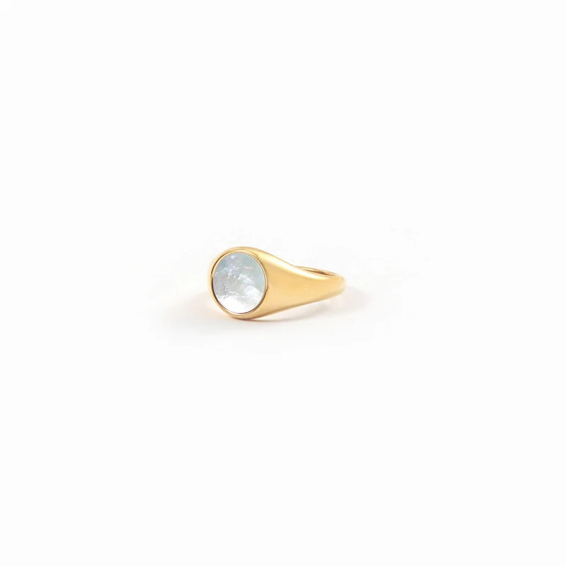 Waterproof & Tarnish Free Elegant  Stainless Steel Gold Ring Trendy Jewelry 18k Gold Plated Jewelry