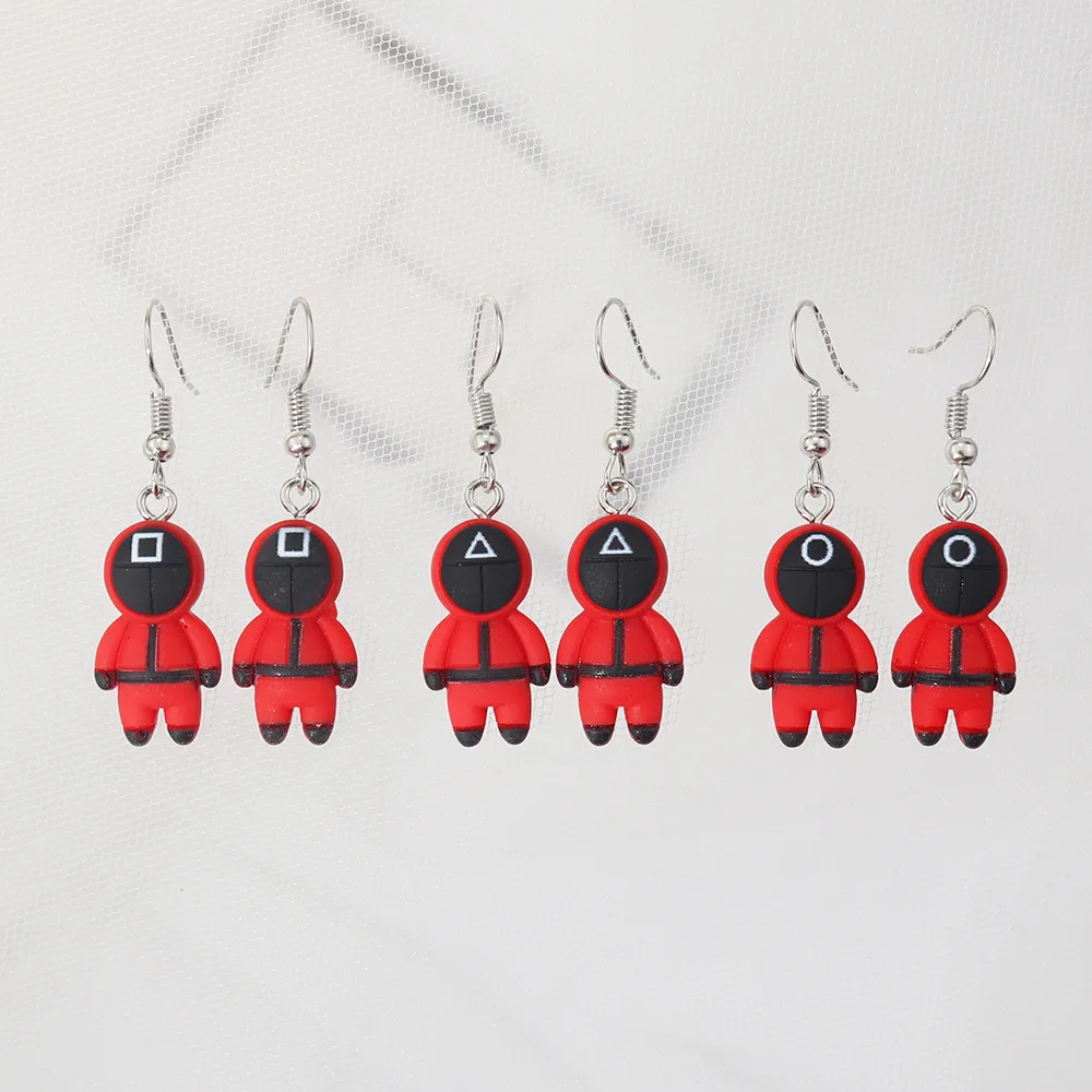 

New Arrivals Personality Fashionable Creative Lovely Imitation Simple Cartoon Character Resin Pendant Jewellery Earrings Trendy