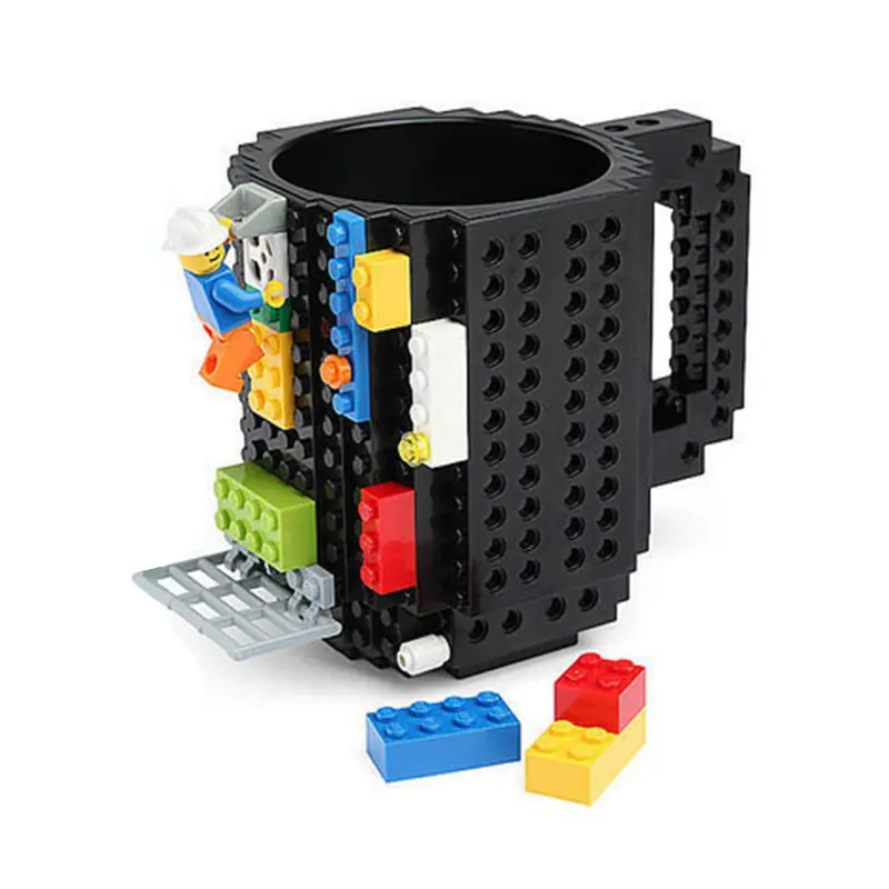 

Wholesale Funny Building Blocks Lego Coffee Mug DIY Build-on Brick Plastic Tea Cup Mug for Christmas Gifts with Black Blue Grey, Black/white and other available