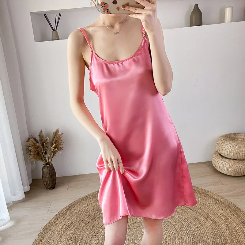 

Plus Size Lingerie Spaghetti Strap Cotton Long Nightgown for Women Summer Sleepwear Nightdress Victorias silk pajamas secreted