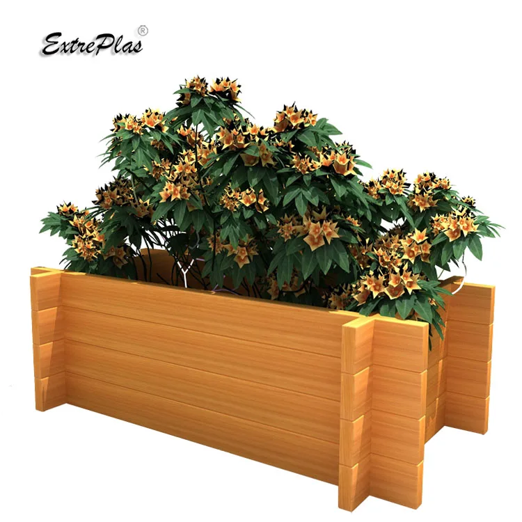 

Rectangle Plastic Storage Flower Box for Outdoor Use, Black or customized