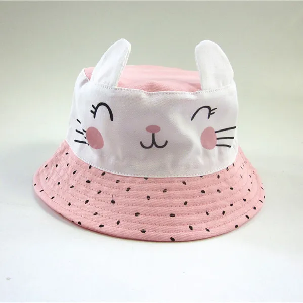 Custom Girls Embroidery Pink Cat Ear Bucket Hat For Sale Buy Cat