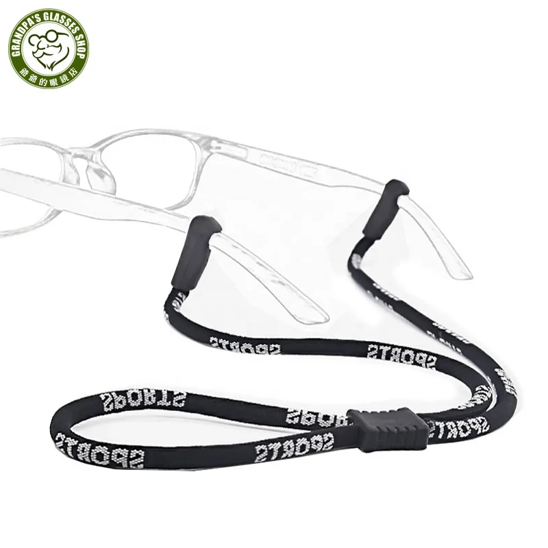 

wholesale eyeglasses accessories silicone fashion adjustable hang neck glasses retainer strap Safety Sports sunglasses cord, Black / brown / blue/brown