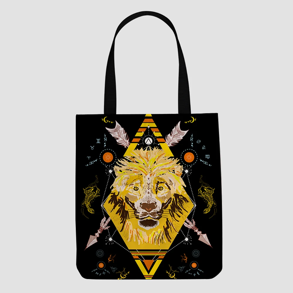 

Personal design custom Tiger pattern image eco friendly canvas sling folding tote shopping bag