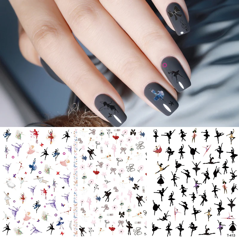 New character nail art stickers  3D football ballet nail art stickers