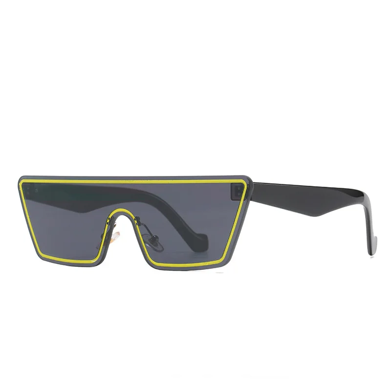 

DCOPTICAL 2021 Fashion Modern Flat Top Shades Men One Piece Large Frame Transparent Gradient Women Sunglasses