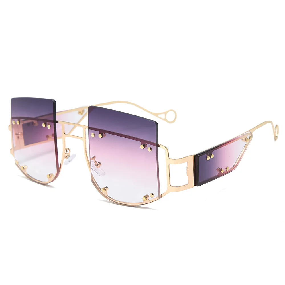 

MOCOO new style fashion four-lens composition wire nail metal eyewear big square frame sunglasses 2019, As you see