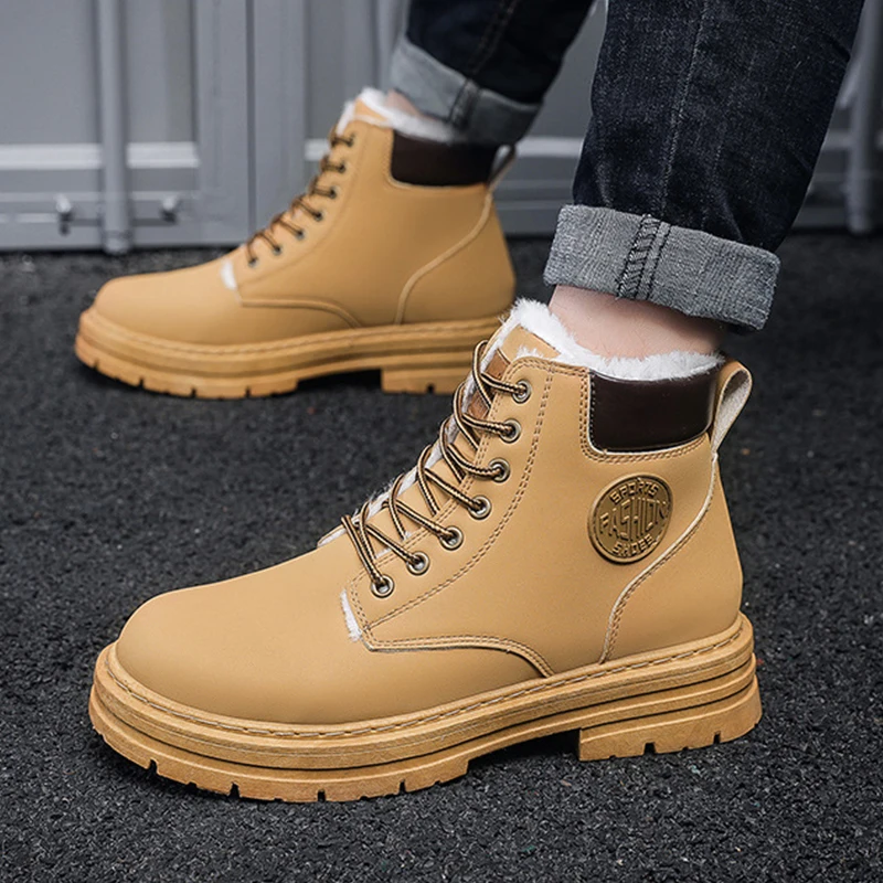 

Diamond Sport Hot sale Warm walking style PU winter snow Casual Shoes Designer Men Martin Boots