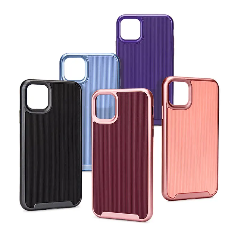 

Armor Hybrid Mobile Phone Back Cover Cases for iPhone 12, Black / rust red / lignt purple / purple / pink