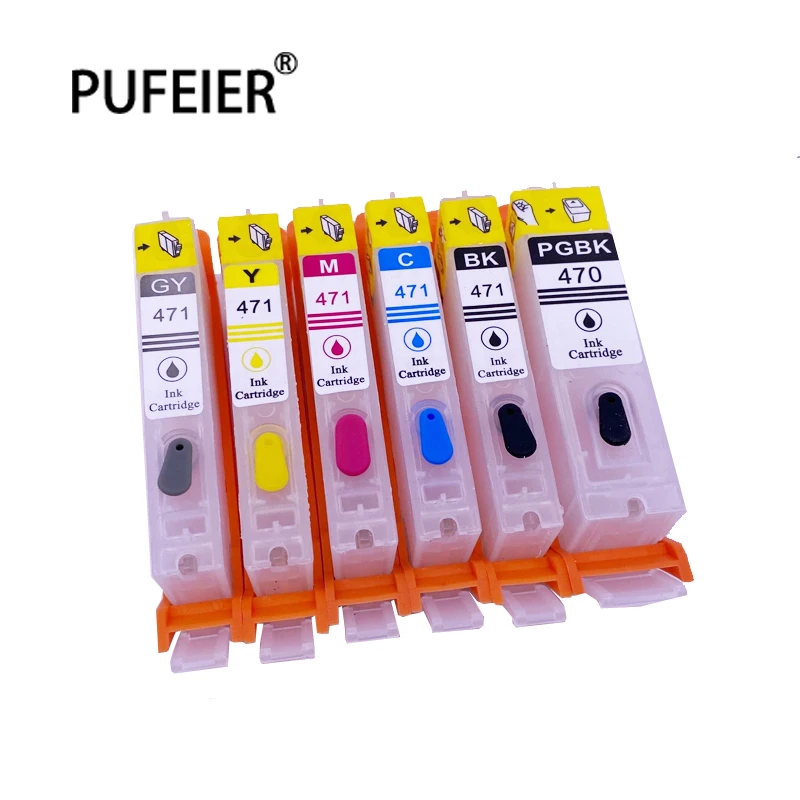 

6 Color PGI-670 CLI-671 Empty Refillable Ink Cartridge With Chip For Canon MG7760 MG7765 MG7766 PGI670 CLI671 Printer CISS