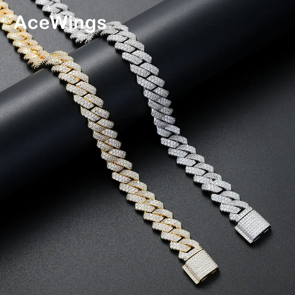 

BC004 13mm 16" 18" 20" 22" Iced out Bling bling Brass Cuban Link Chain Hip Hop micro pave Chain Necklace Jewelry for men