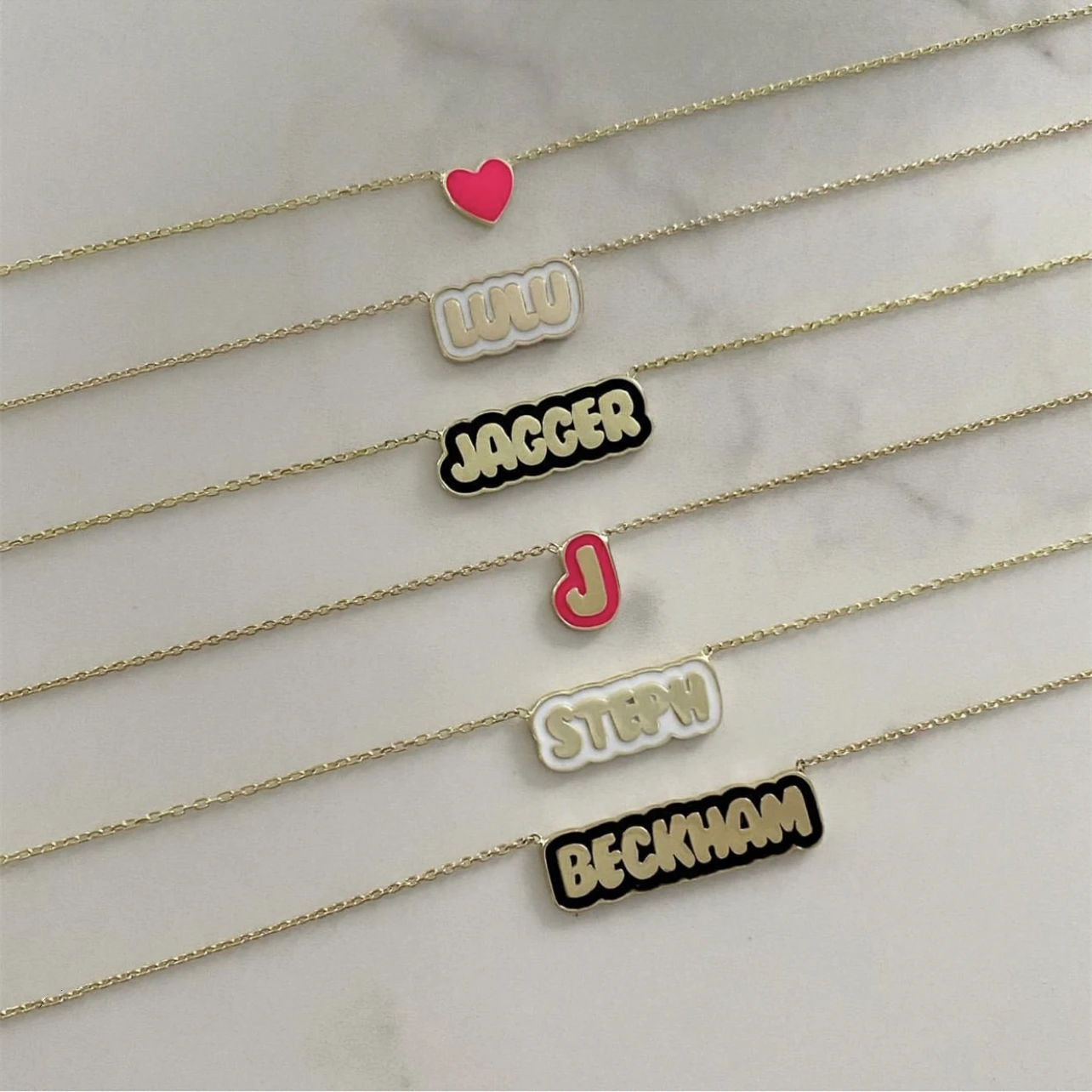

Europe and the United New personality fashion custom name stainless steel necklace colorful name necklace, Colors