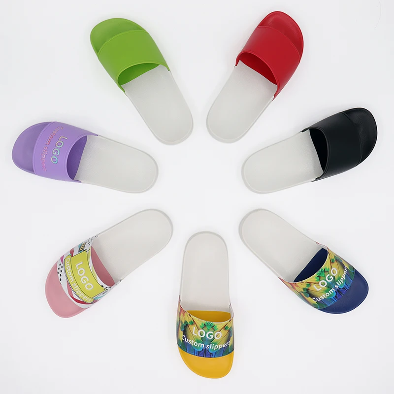 

custom flip flops cheap wholesale house slippers beach casual slides slippers customization logo slides, Customized color