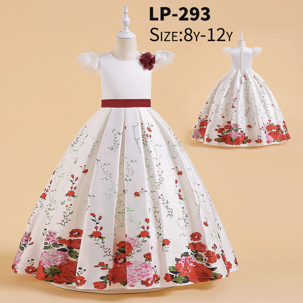 

MQATZ Girls New Arrivals Flower Printed Colorful Summer Dresses Dresses For Baby Girls LP-293