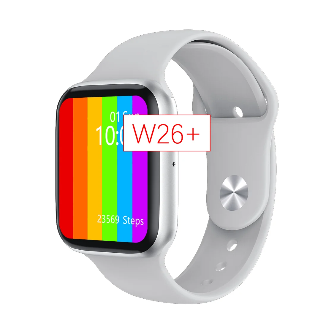 

2021 new latest Series 6 W26+ Smart Watch 1.75 Full Screen Touch Control Smart Watch Band W26 Plus Smartwatch for iphone, Black sliver