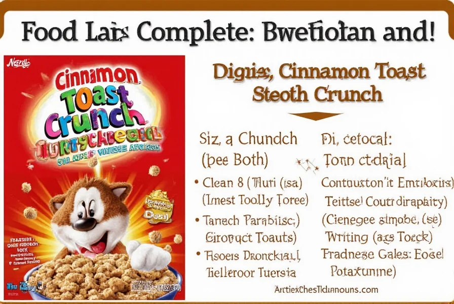 Close-up photograph of Cinnamon Toast Crunch cereal pieces showing the distinctive square shape and cinnamon sugar coating on white background