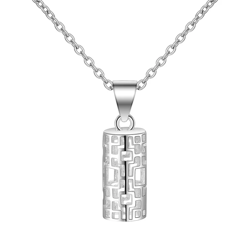 

2021 new gold-plated ethnic characteristic cylindrical hollow core cage creative design men and women the same pendant necklace