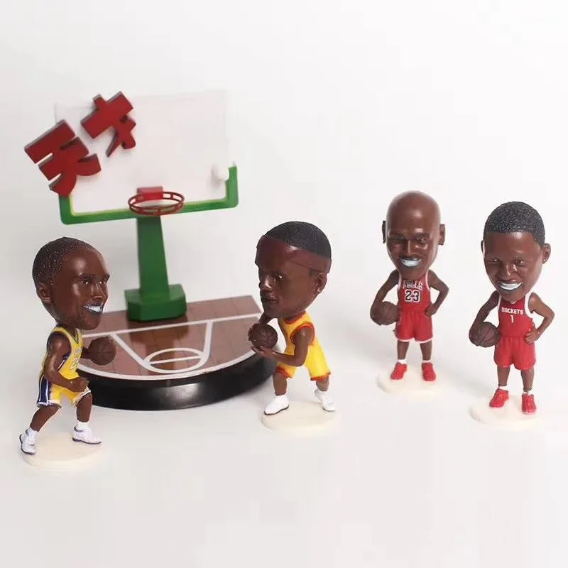 

4pcs/set Basketball James Kobe Action Figure McGrady Jordan action figures Dolls Base kids Toys Phone Holder, Colorful