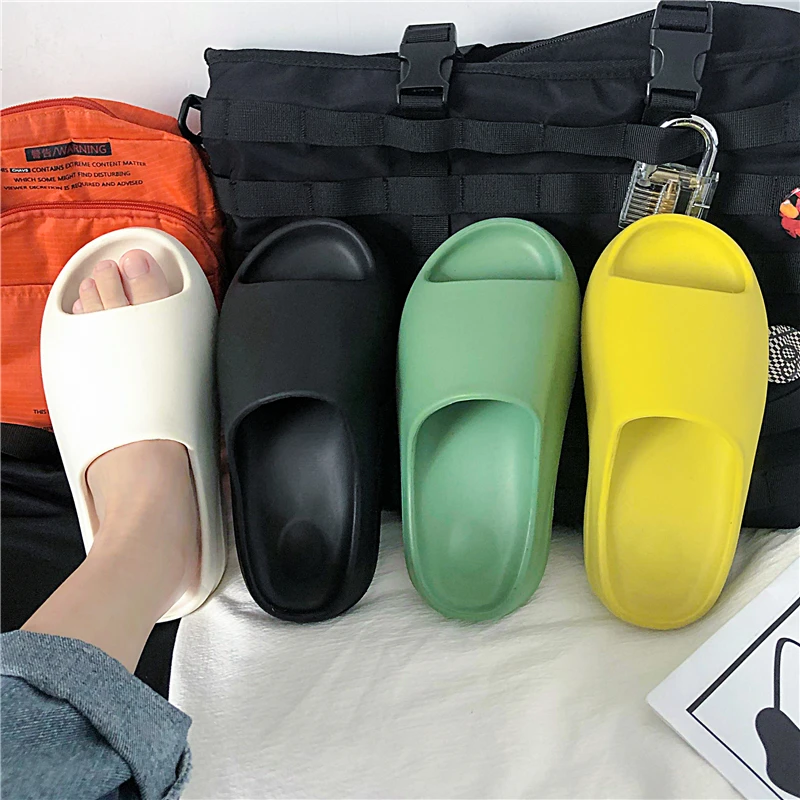 

HappyChina zapatos yezzy fancy women slipper and sandal eva yeez inspired slides men cheap wholesale shoes green dropship