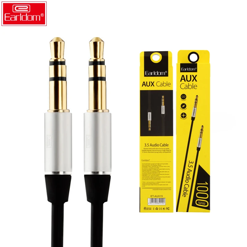 

EARLDOM 3.5MM Audio Cable Listening Male to Male Focuses Cable Phone Car Speaker MP4 Headphone Audio AUX Cables