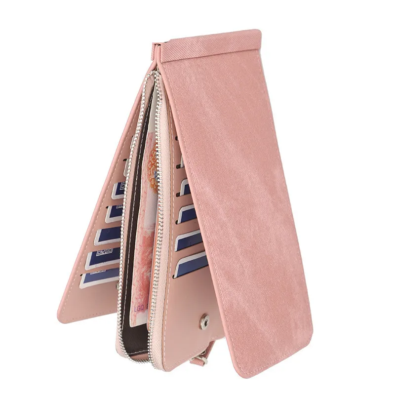 

Hot Sale Fashionable Woman Multi Card Holder PU Leather Pockets Zipper Wallet Ultra Slim Mini Purse For Girls, 6 color