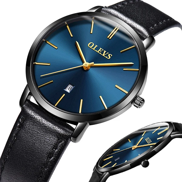 

2020 Couple Hand Watch OLEVS Luxury Brand Genuine Leather WristWatch Not Specified WaterProof Quartz Watch For Men And Women