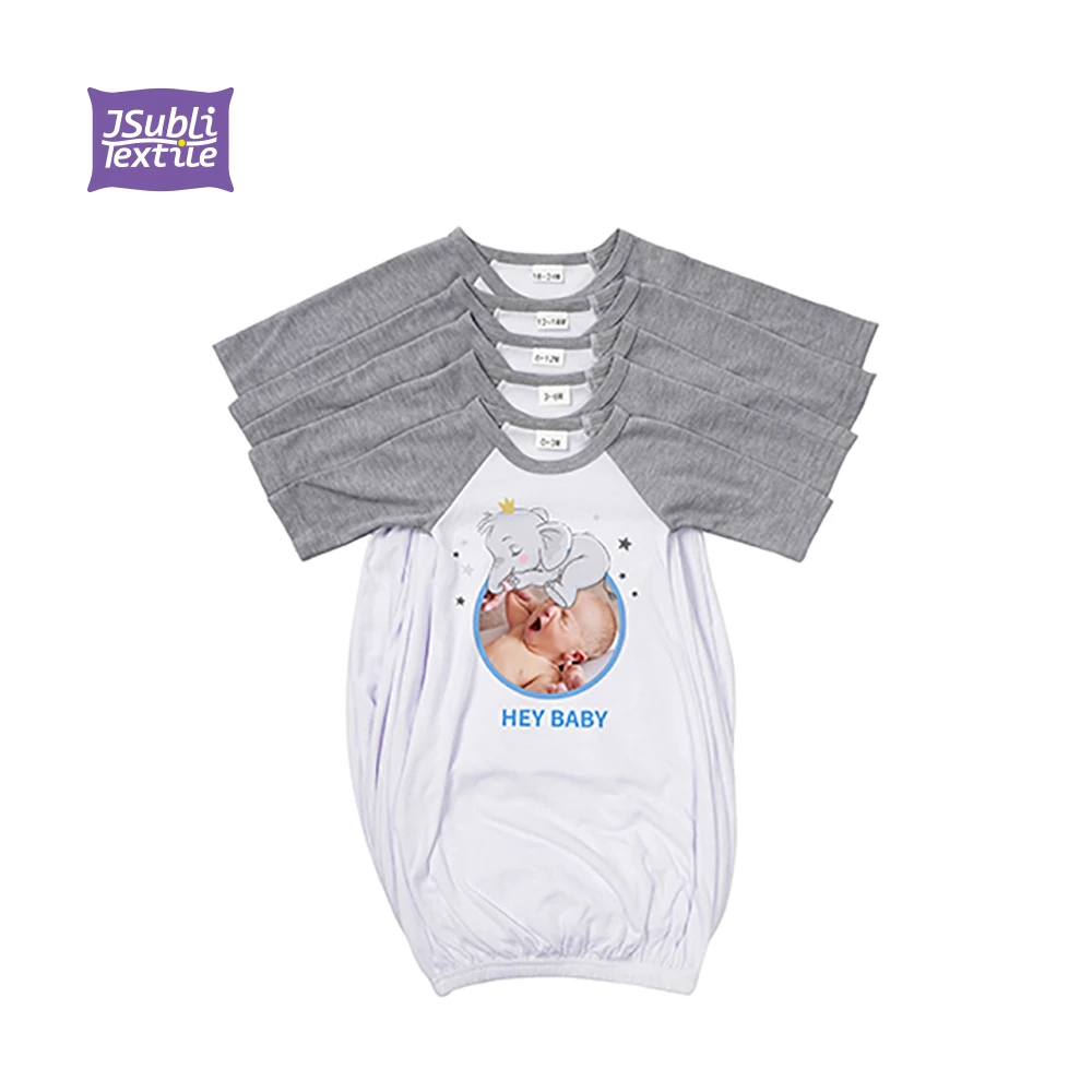 

Wholesale Custom Sublimation Organic Cotton Baby Clothes Plain White Onesie Cute Printing Onesie for Babies Baby Boys' Rompers, Gray