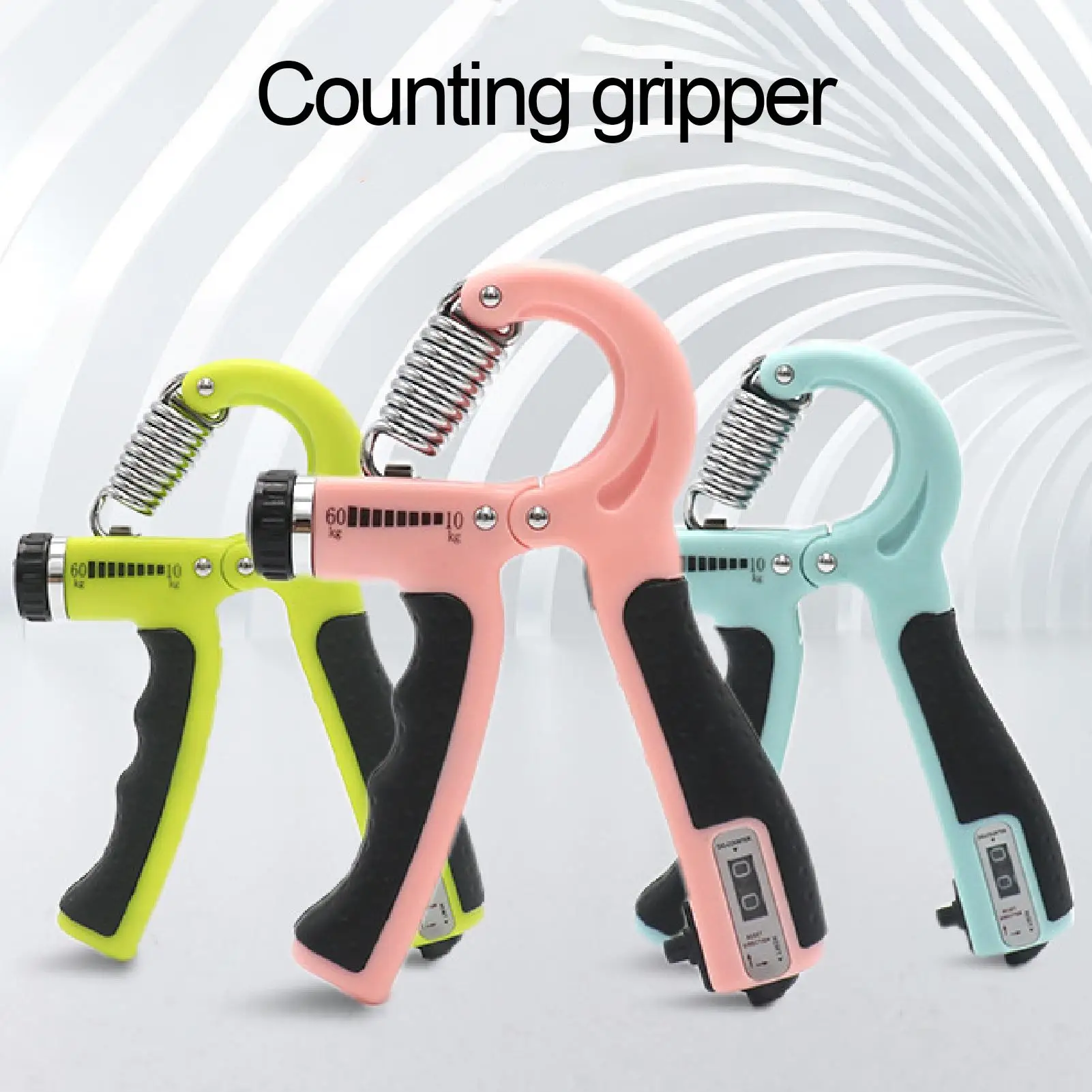 

10-60KG Adjustable Counting Grip Fitness Hand Exerciser Gripper Wrist Enhancer Spring Finger Pinch Carpal Expander