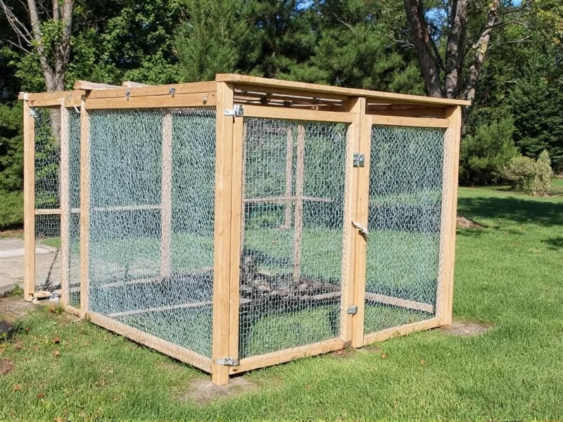 Predator-proof chicken pen hardware cloth installation