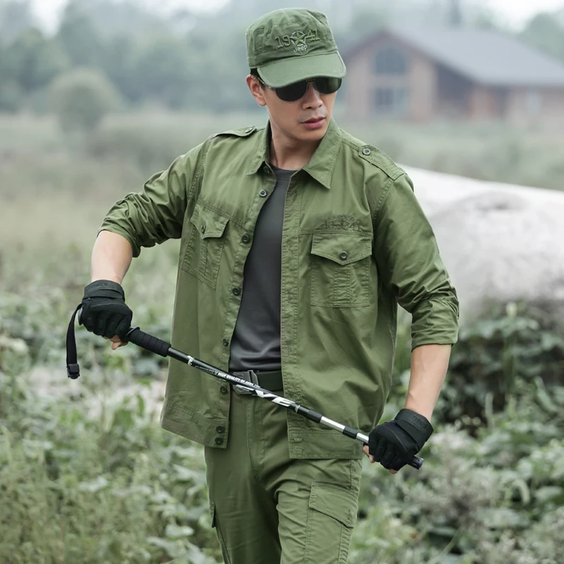 

Free Shipping Outdoor Sports Cotton Tops Pants Suits Field Hunting Training Clothe Military Uniform Set