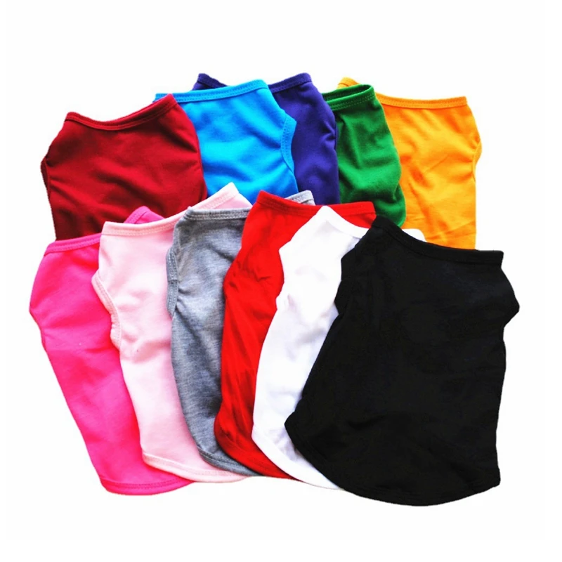 

Colorful Pet Dog Summer T-shirt 100% Polyester Luxury Blank Design Dog Cotton Shirt