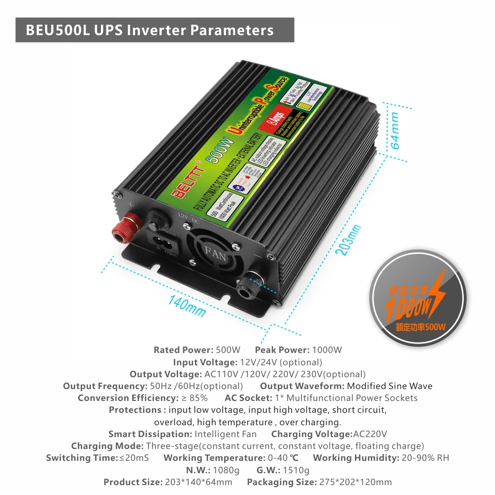 Belttt 500w Inverter With Battery Charger Ups - Buy 500w Inverter