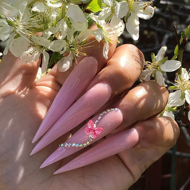 

Custom Size Nails Box With Clear Window Private Label Custom Press on Nail Printer Machine Uv Press on Coloured Pre-Glue Nail