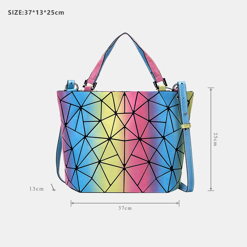 

Twinkle Waterproof Handbag Reflective Luminous Geometric Rainbow Diamond Bag
