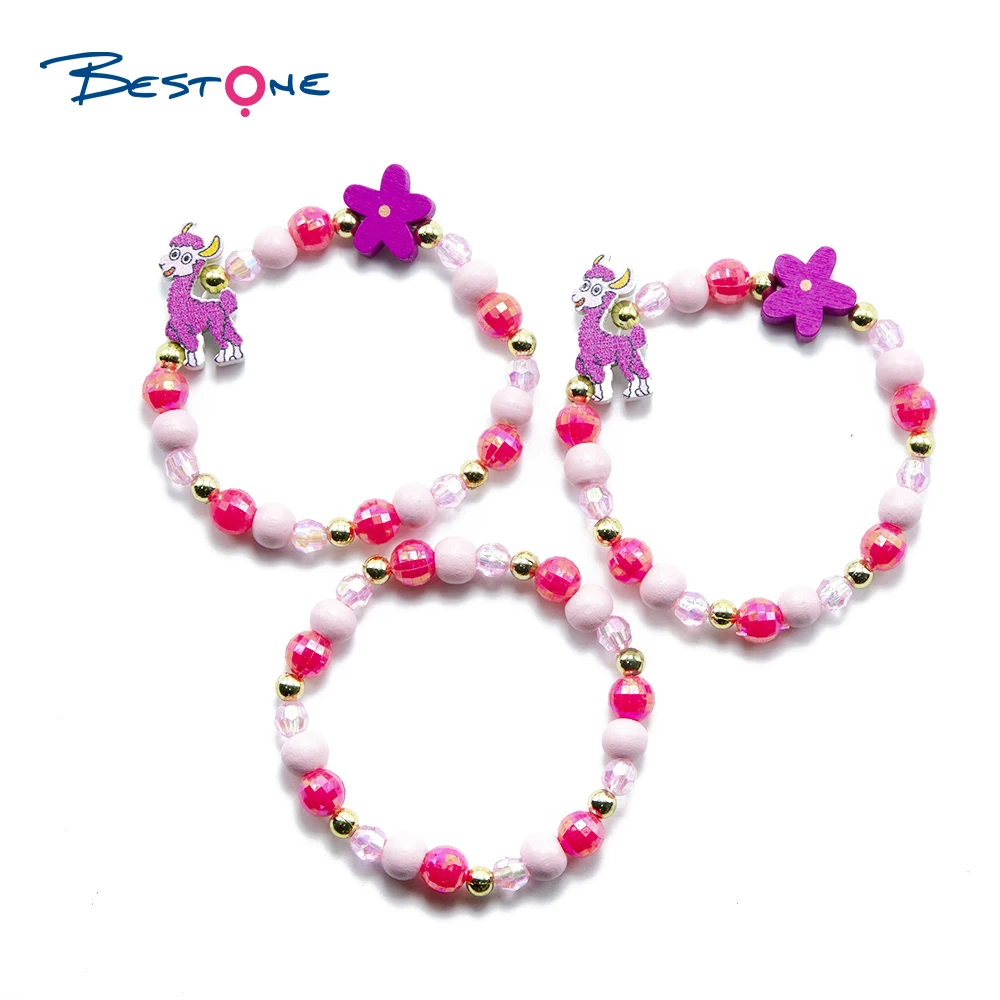 

Bestone Kids & Girls Jewelry Set Wood Bracelet Set for DIY Jewelry