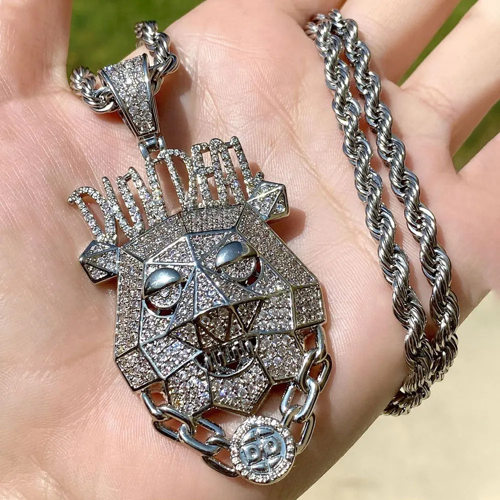 

50% discount Trendy 2021 hip hop pendant Men's White Gold plating Layered Icy Dun Deal Pendant
