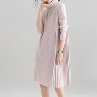 

Women Dresses Winter Long Warm Pleated Casual Clothes