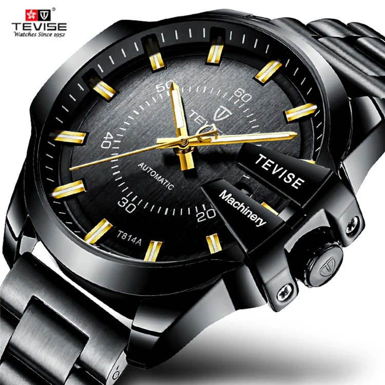 

TEVISE T814 Luminous Men Watch Fashion Luxury Stainless Steel Wristwatch Automatic Mechanical Self Wind Casual Auto Date Watches