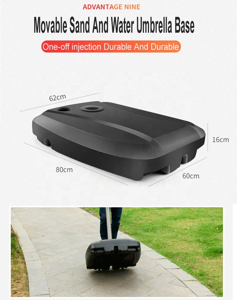 
Outdoor Parasol Banana 60L Water Filled Umbrellas plastic base 