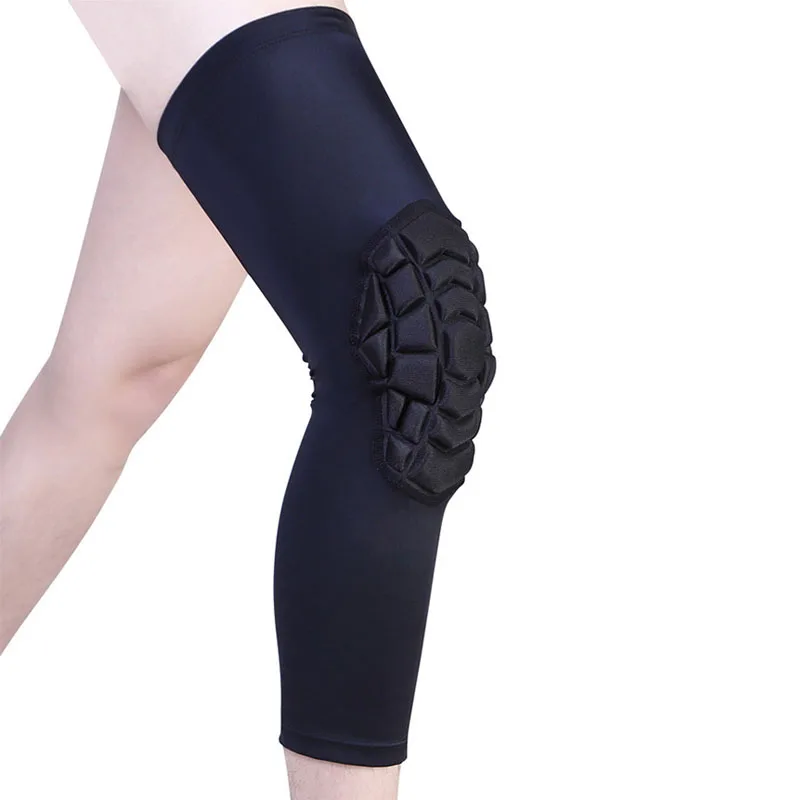 

Basketball knee support lengthened anti fall honeycomb pad safety guard knee protector for kids adult