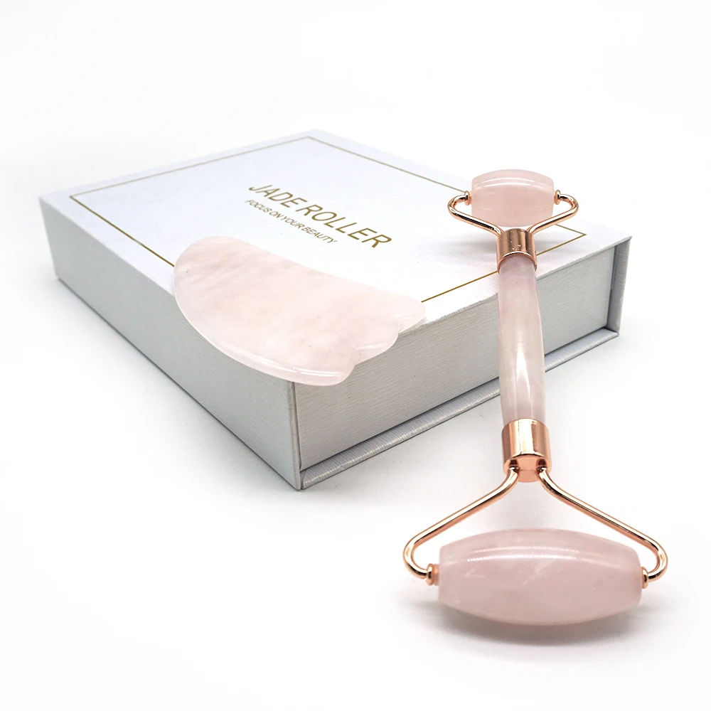 

custom logo wholesale face high quality massager rose quartz jade roller