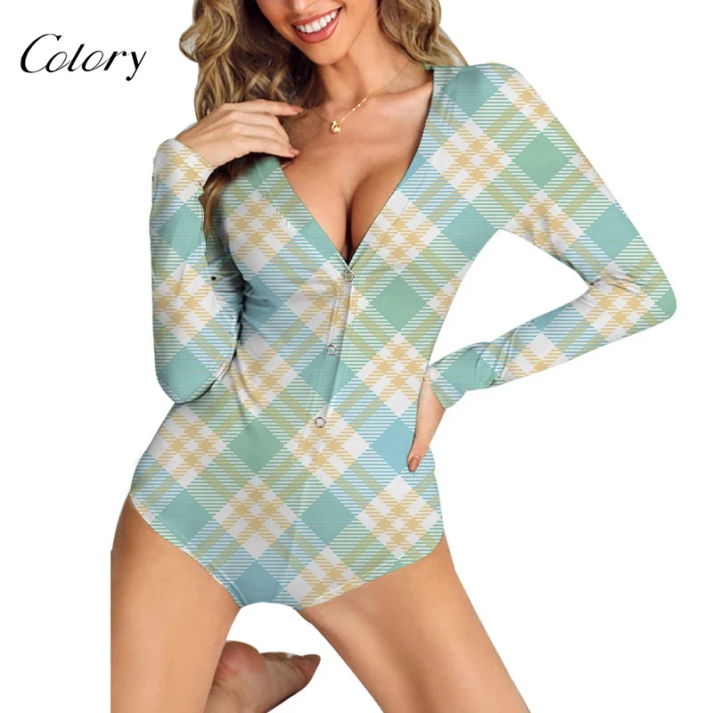

Colory Long Sleeve Striped Onesie For Women Silk Pajamas Plus Size Pinks, Picture shows