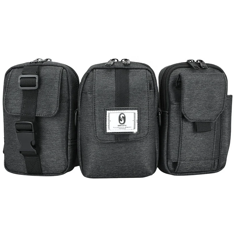 

hot Wholesale Customize logo waist bag running Multifunctional sports travel korean style shoulder bag, Black