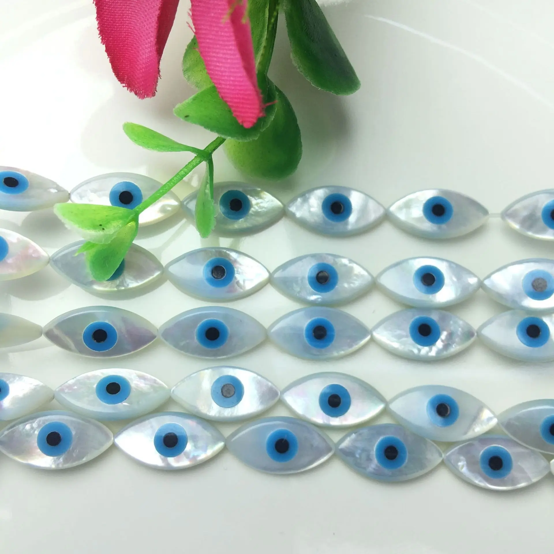 

SP4103 Mother of Pearl Shell Blue Eye Cabochon beads,MOP shell horse eye beads