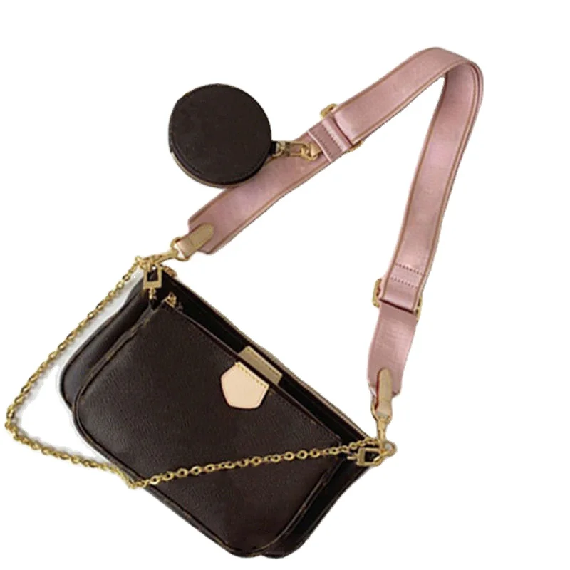 

2022 Epi leather luxury designer women famous brands pochette ladies 3 in 1 V bag set purse handbags for women