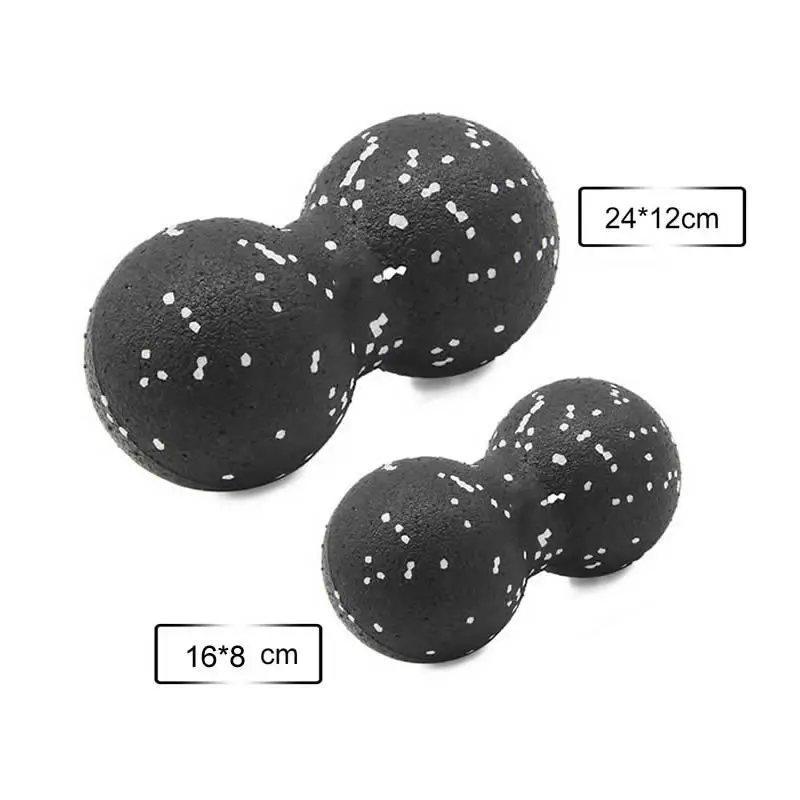 

High Density EPP Lacrosse Peanut Ball Lightweight Fitness Training Body Massage Yoga Exercise Relieve Pain, Black with white