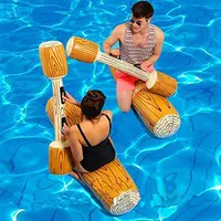 

Inflatable Pool Floats Pool Party Play Boat Raft Water Collision Toys Wood Grain Seat Swimming Floating Row for Kids Adult