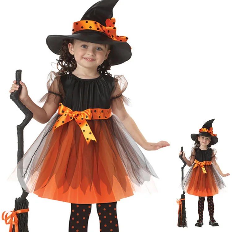 

Girls Halloween Purim Carnival Party Fancy Dress Cosplay 2-15 Years Bat Purple Wicked Witch Costumes For Kids Girls