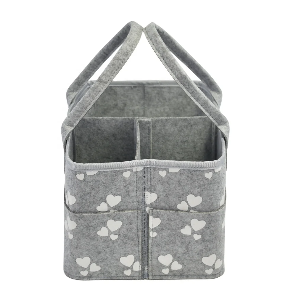 

High capacity Portable Bestselling custom high quality detachable custom felt dipper storage bin, Grey