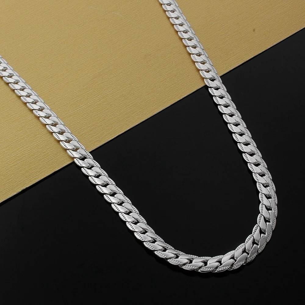 

unisex silver Franco link necklace punk 5mm sideway twisted rope chain necklace for men, Sliver, gold